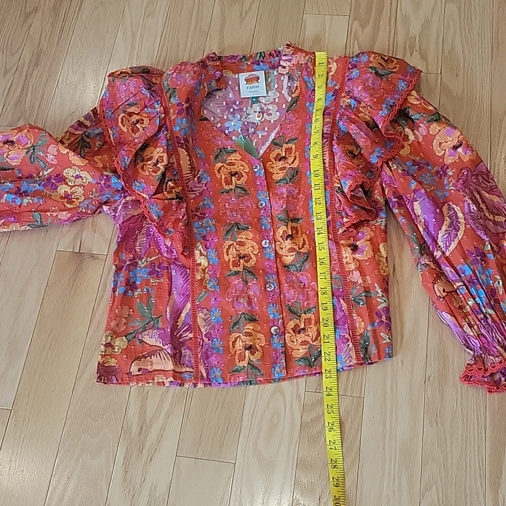 Farm Rio Red Spring Bananas Blouse
